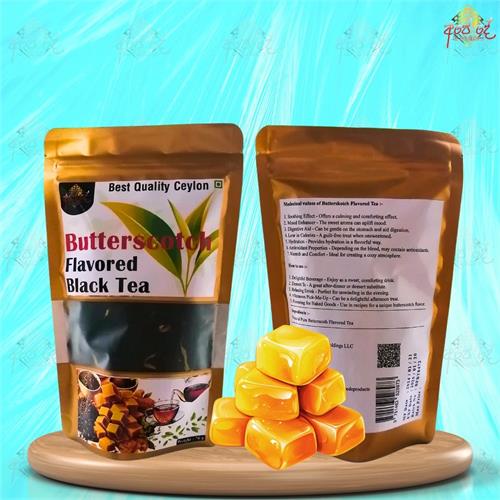 Butterscotch Flavored Black Tea 70g   Sweet & Rich Tea Blend  