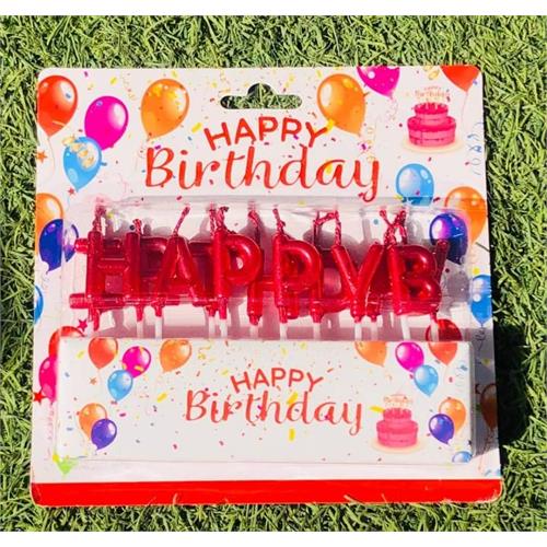Happy Birthday Alphabets Plain Candles
