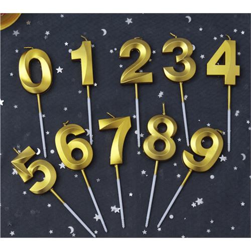 Metallic Birthday Number Candle