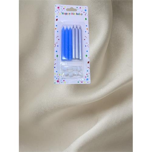 Blue & Silver Birthday Candles