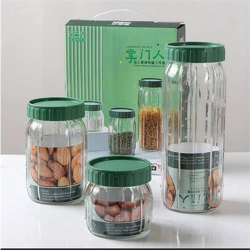 3 Pcs Cactus Storage Jar Set