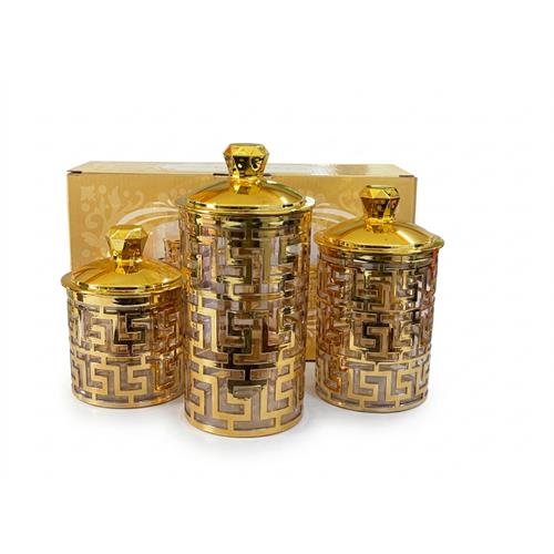3 Pcs Candy Airtight Storage Jars - Round Clear
