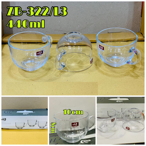 3 Pcs Deli Glassware 440ml ZB-322