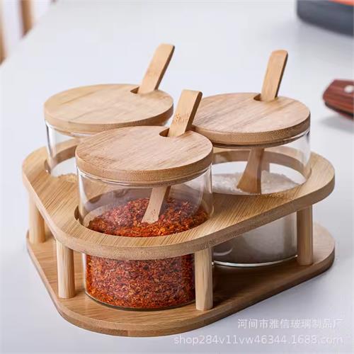 3 Pcs Glass Seasoning Jar Set
