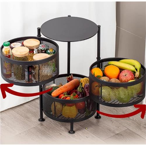 3 Tier Rotating Kitchen Storage Rack