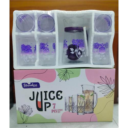 7 Pcs Strawberry Juice Glass Set
