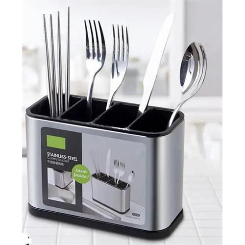 4 Grid Stainless Steel Cutlary Bucket