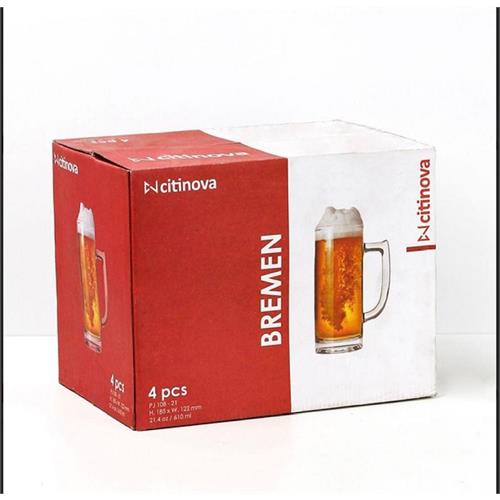 4 Pcs Citinova Bremenr Beer Glass Set - 610ml