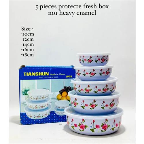 5 Pcs Enamelware Storage Bowl Set