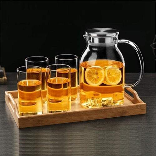 5 Pcs Glass Jug & Glass Set