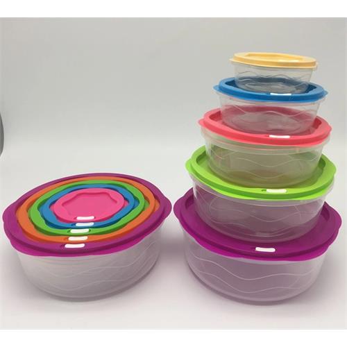 5 Pcs Round Rainbow Food Container Set