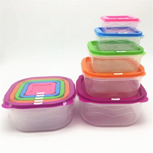 5 Pcs Square Rainbow Food Container Set