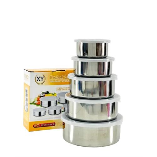 5 Pcs Steel Fresh Container With Lid