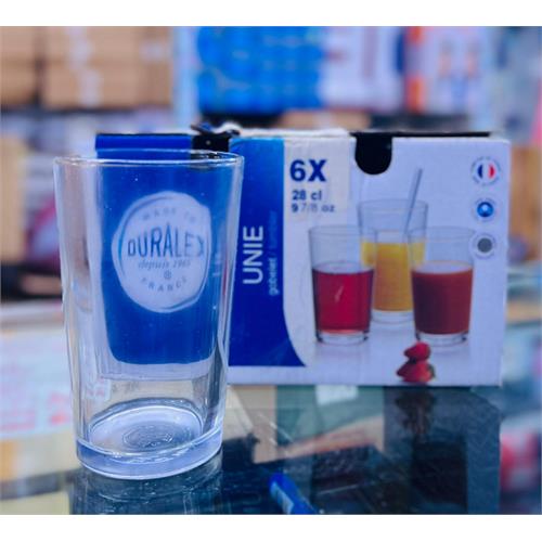 6 Pcs 6x Unie Glass Cup Set - (2542)