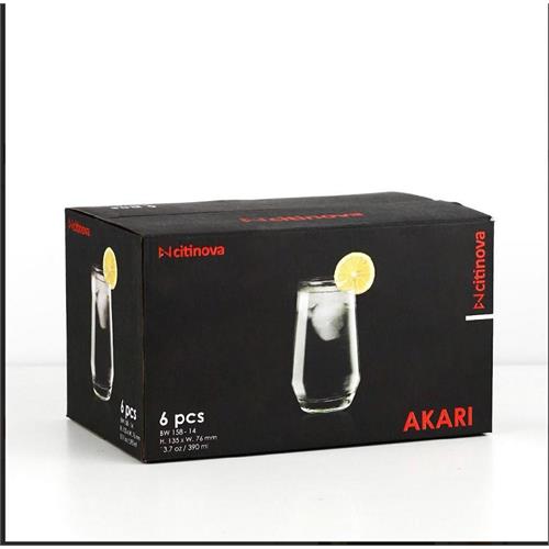 6 Pcs Citinova Akari Glass Set - 390ml