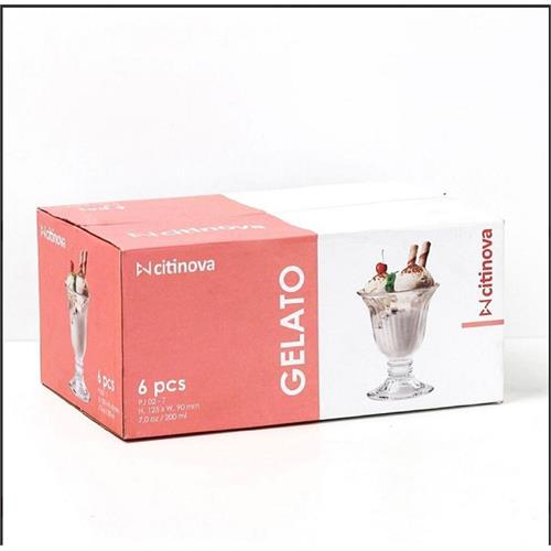 6 Pcs Citinova Gelato Glass Ice Cream Cup Set