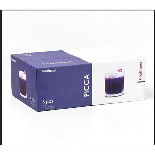 6 Pcs Citinova Picca Whiskey Glass Set - 330ml