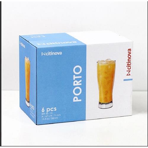 6 Pcs Citinova Porto Glass Set - 380ml