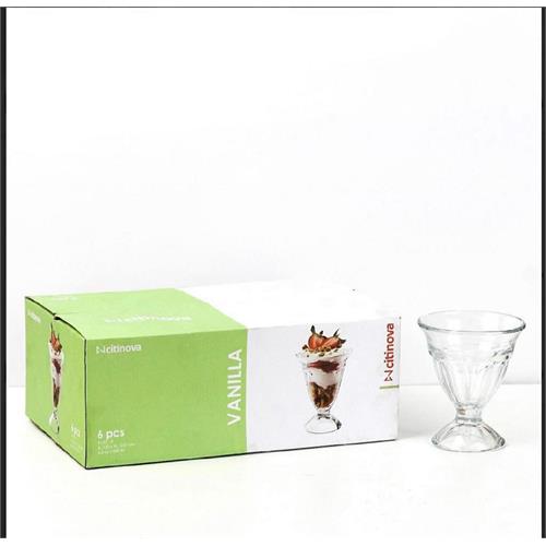 6 Pcs Citinova Vanilla Ice Cream Glass Set