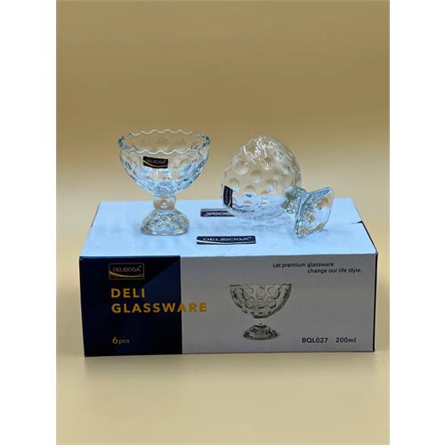 6 Pcs Deli Ice Cream Glass Cup Set - BQL027