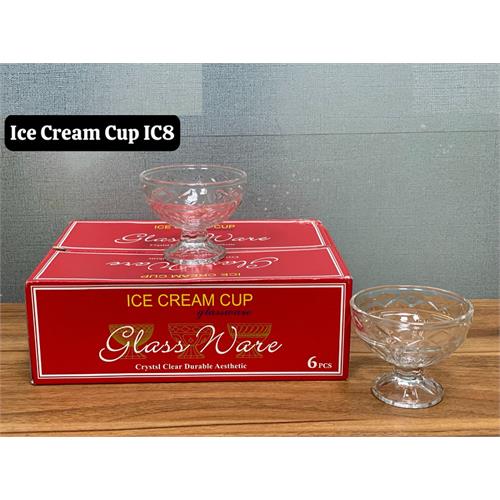 6 Pcs Glass Ice Cream Cup Set - IC8