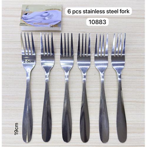 6 Pcs Stainless Steel Fork Spoon - 10883