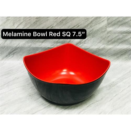 7.5 Inch Melamine Square Bowl - Red