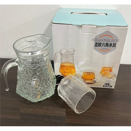 Hexagon Shape Jug With Glass Set (BLJ-5)