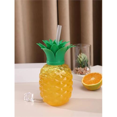 Pineapple Shaped Juice Cup With Straw 500ml