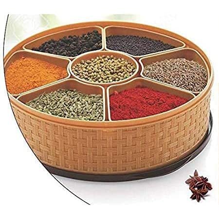 Round Plastic Masala Spice Box