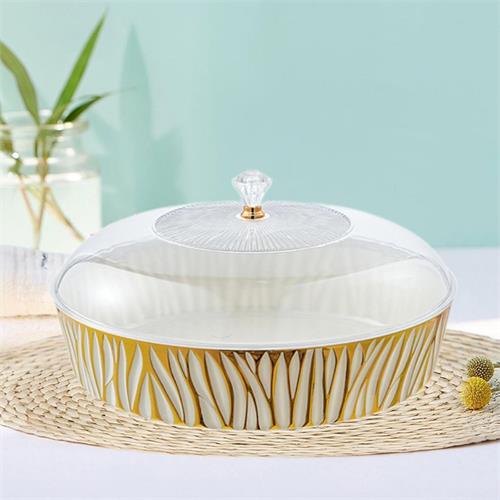 Round Shape Fruit Plate With Lid