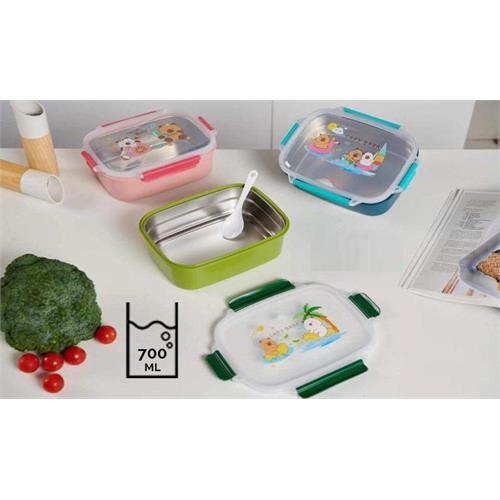 Steel Lunch Box With Plastic Lid - 750ml