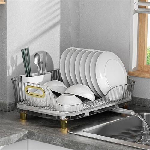 Transparent Acrylic Dish Drainer Rack