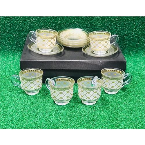 White Golden Lines Coffee Cup & Saucer - ARN