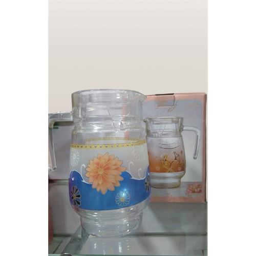 Flower Design Glass Jug