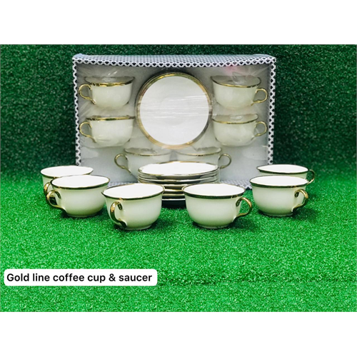 Gold Line Coffee Cup & Saucer