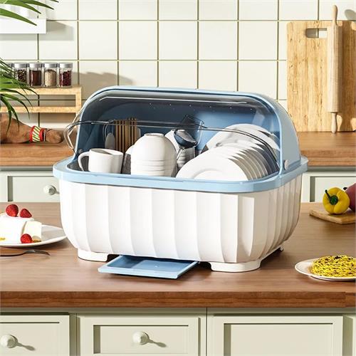 Plastic Dish Drainer Rack with Lid