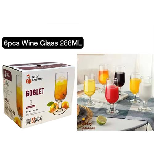 Red Cherry 6 Pcs Wine Glass Set - 288ml GOBLET