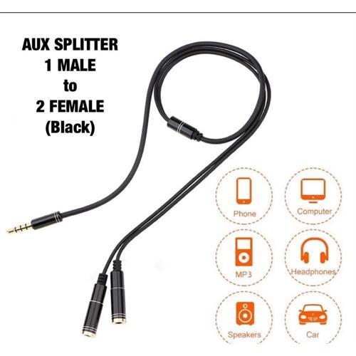 AUX Splitter 1 Male To 2 Female