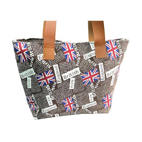 Large Capacity British Letters Print Canvas Handbag