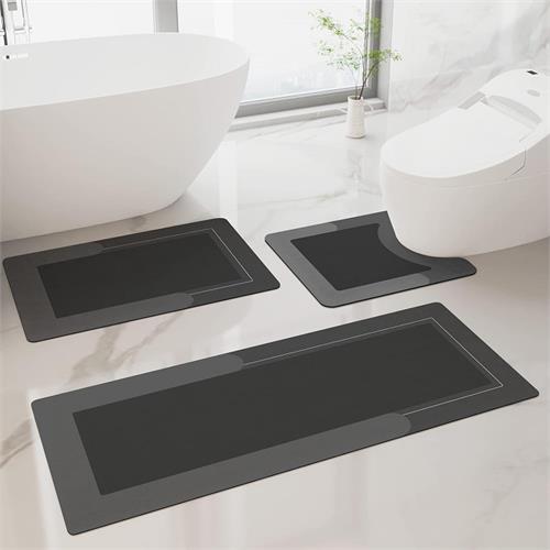 3 Pcs Bathroom Floor Mat Set