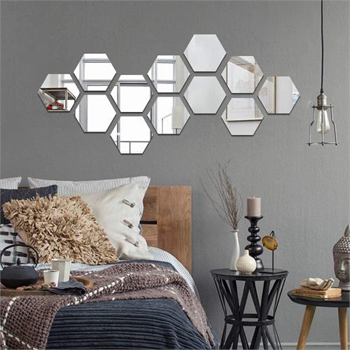 12 Pcs Mirror Effect Tile Wall Sticker