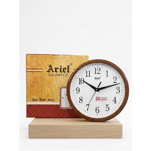 Ariel Round Wood-Style Wall Clock - A951