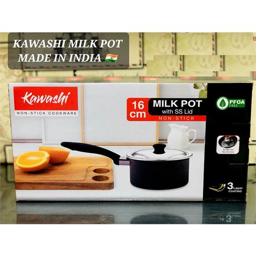 Kawashi Non-Stick Milk Pot With SS Lid - 16cm