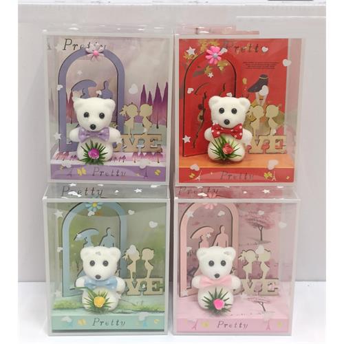 Couple Statue With Teddy - Valentine Gift