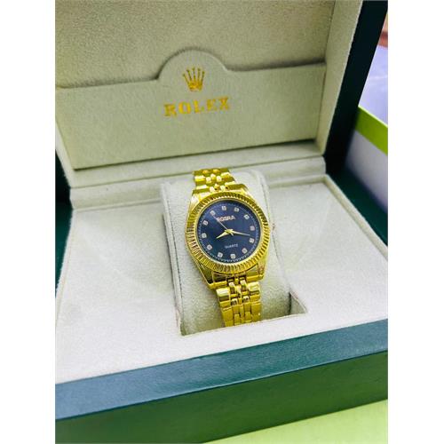 Rolex Rosra Causal Gold & Black Dial Watch