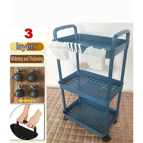 3 Layer Plastic Trolley Kitchen Storage Rack