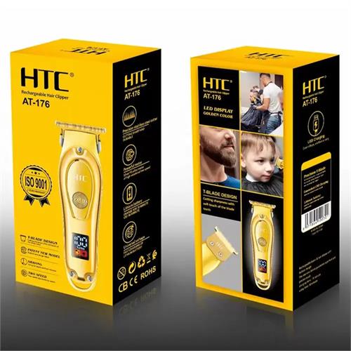 HTC Metal Rechargeable T-Blade Hair Clipper - AT-176