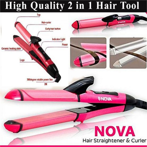 Nova 2 in 1 Hair Curler & Straighetner