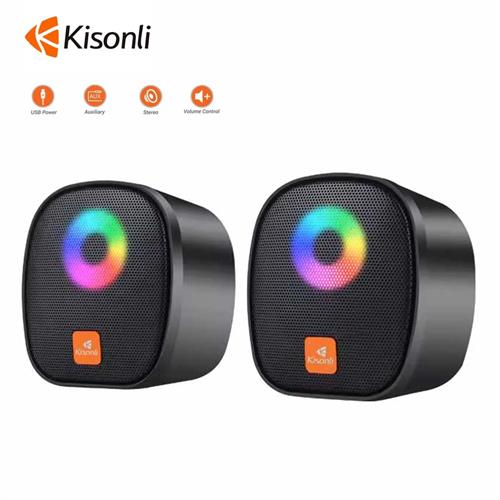 Kisonli X11 RGB Gamer PC Mini USB Speaker